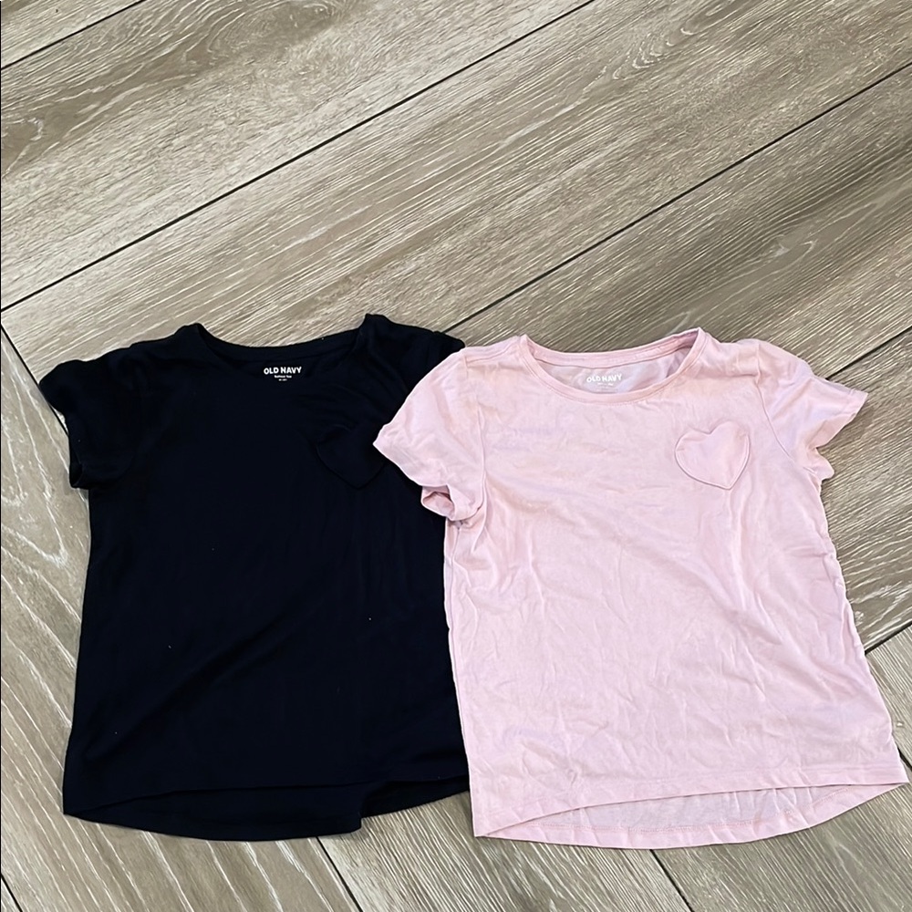 Old Navy Kids' Black and Pink Heart Softest Tees (C)